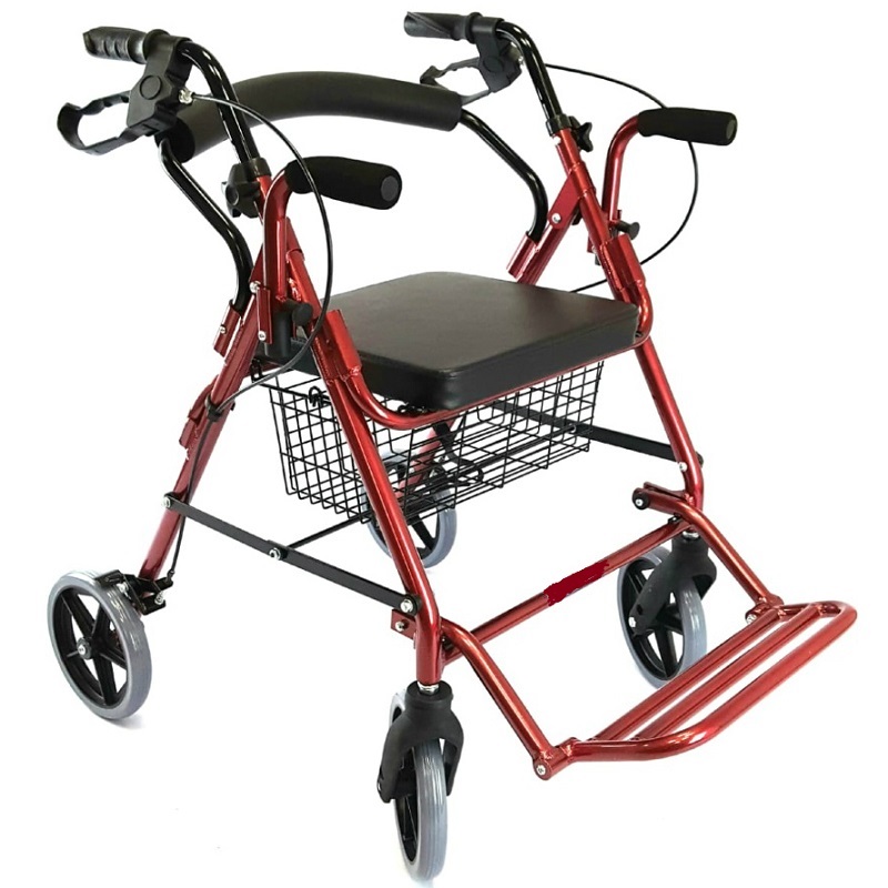 Rollator med armstöd och fotstöd
