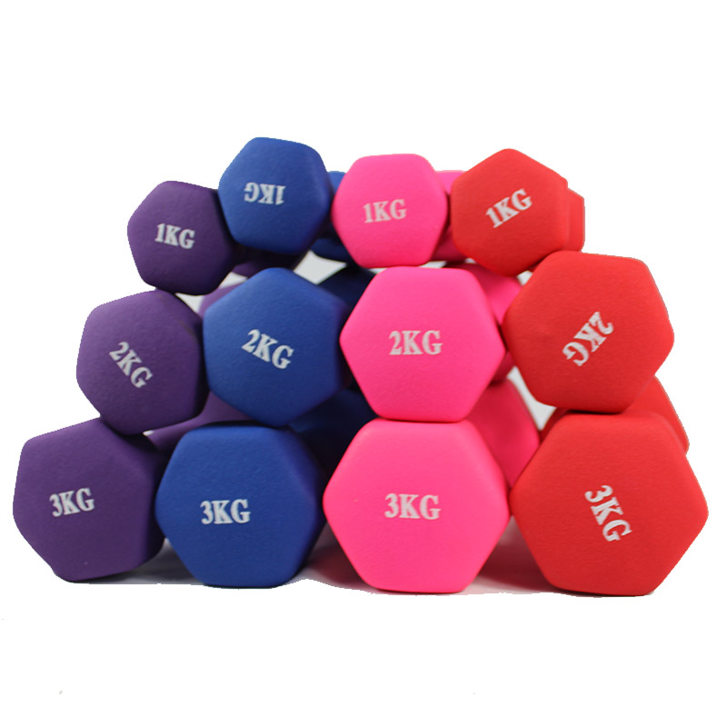 Hot Sale Högkvalitativ träningsgymnastik gummi rosa benbelagda neopren hantlar