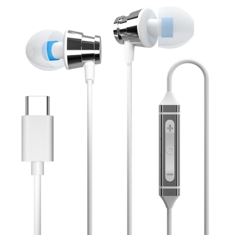 HIFI In-ear Super Stereo Sound hörlurar Headset Typ C Kabelansluten hörlurar för Huawei Xiao Samsung