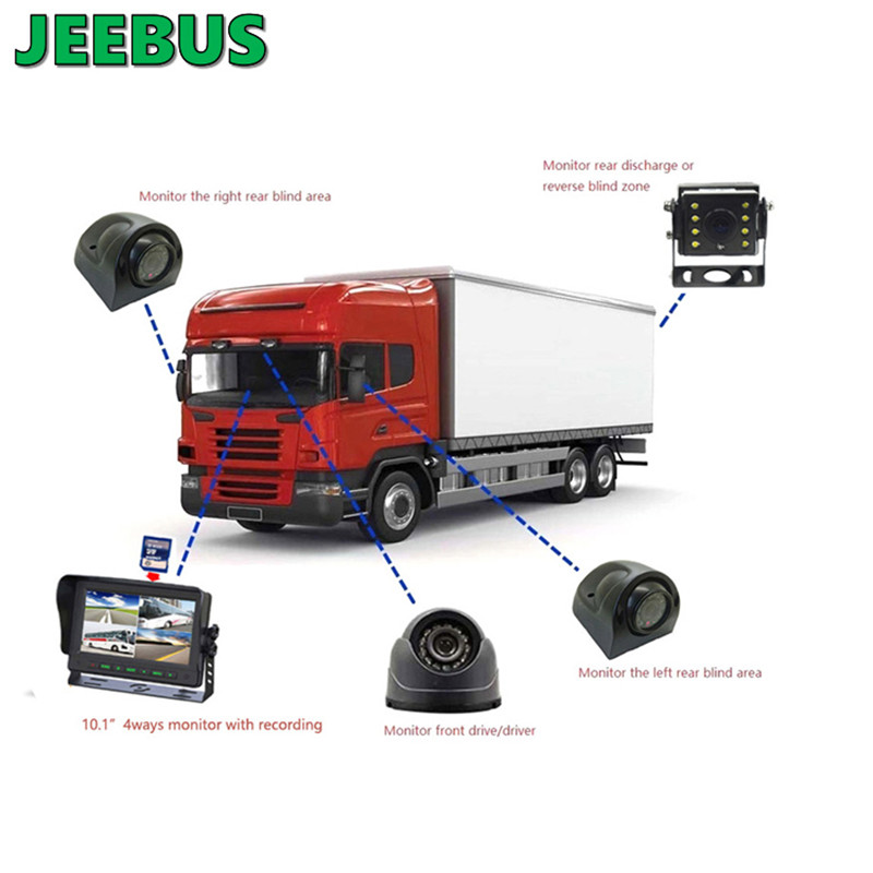 AHD 7-tums kabeldraget DVR-bildskärmssystem med kamera för lastbil