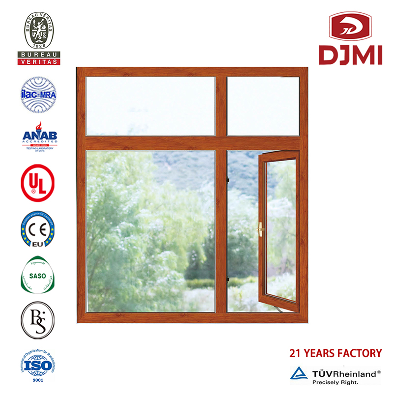 Fönster från fallissemangsfartyg med lägsta pris Anpassa 5Mm Temped Chinese Casement Glass Aluminium Guangzhou Tillverkare Price Tilt Turn Window Mechanism Multifunktionellt Durabil Swing Wood Color Casement Fönster Tilt Sash Windows