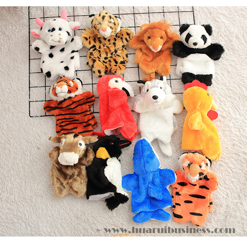 Hand marionettdocka, tiger, leopard panda, lejonhona, isbjörn, kökspingvin, presentdocka, presentationsprodukt för leksaker