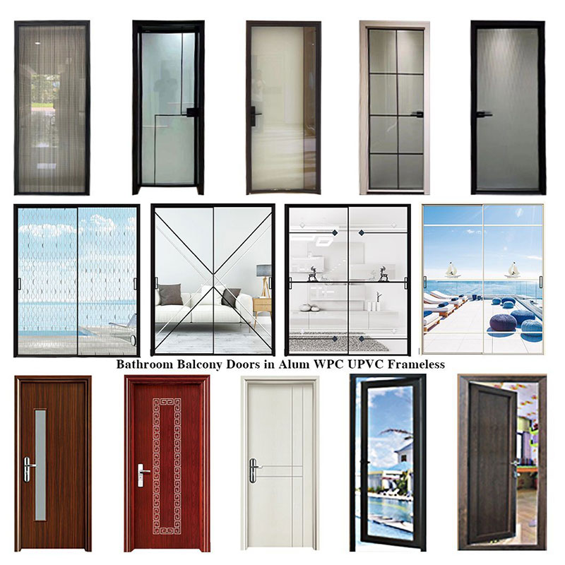 Hot Selling Wood Glass Design Hotel Door Room Doors Wooden Wpc Multifunktionell Woods Designer Dörrar Temped Glass Badrums Professional Carving Toilet Price Filippinerna