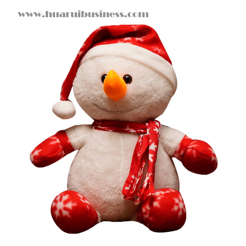 Julälg, snögubbe, plufsig leksak, uppstoppad docka för juldekoration.