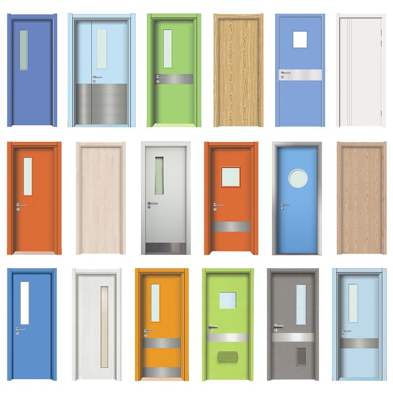New Inställningar Hospital Manufacture Wood Panel Design Standard Door Chinese Factory Hospital Inhemsk Wood Door Panel Infogar European Design High Quality Mdf Aluminium Badrums Doors Moderna Sjukhusdörr