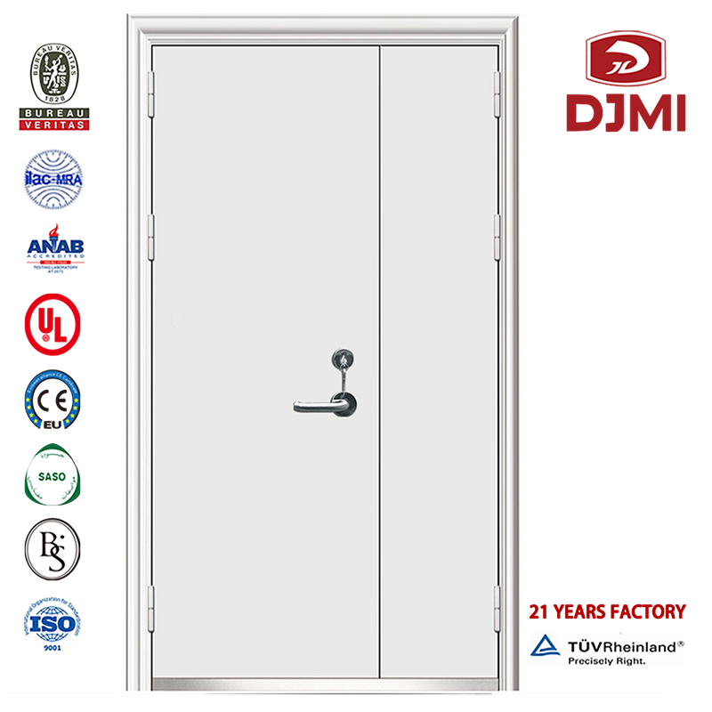 Högkvalitativ grossist amerikansk dubbelbladad stål brandmotståndsdörr Billiga dörrar Högkvalitativ ingång klassad med glas Hotell brand ståldörr Anpassad klassificeringsbeständighet Huvudbeständig 1,5 timmar stål branddörr