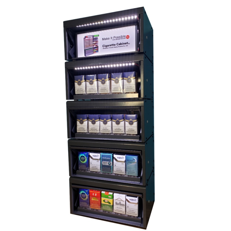 TMJ702 Locking Cabinet Shopper Drog Mart Detail Cigarettvisory Rack