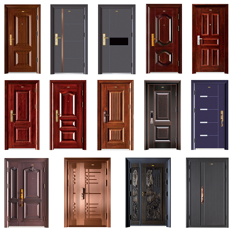 Säkerhets Steel Door Bostadshus Bostads Rated Doors Hot Selling Steel Security for Foreign Market Gate Prices Wrowt Iron Single Door Multifunktionell Best Price Security Steel Exterior Wrborde Iron Gate Price
