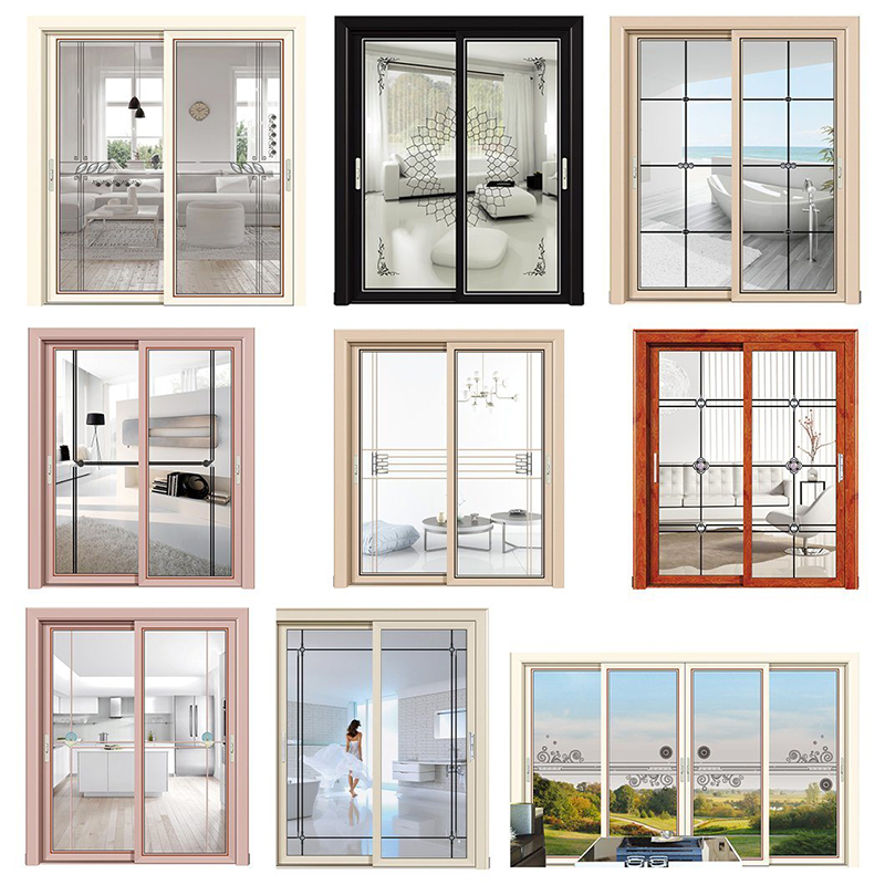 Glass Aluminium Slide Door Professional Exterior Sliding Door Limit Switch American Factory Outlet Aluminium Doors and Windows New Design Commercial Swing Aluminium Sliding Door With Wooden Grain Color Factory Aluminium Doors and Windows