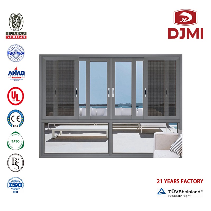 Färg Windows Sliding Aluminium Glass Dörrar Ny Design Tysk Hardware Fönster Dubbel Glasdörr Fönster och Dörrar Brand Nytt Aluminium Fönster Fönster Skiva dörr med Mosquito Screen Aluminium Windows Doors