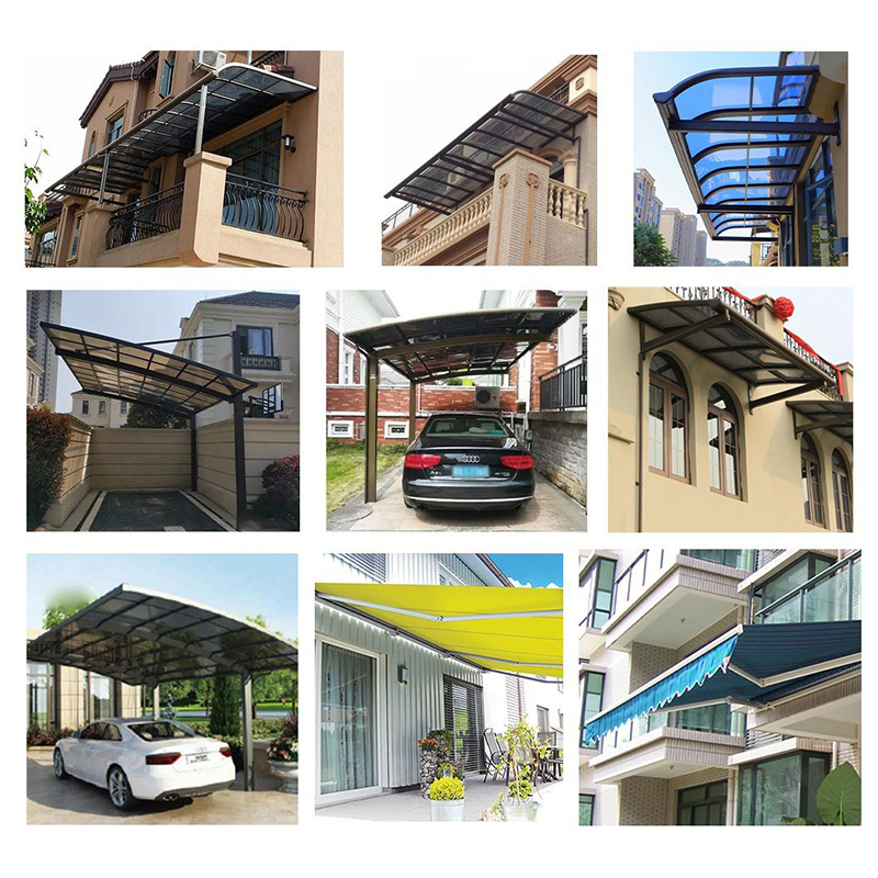 New Design Awing Modern Aluminum Cantilever Carport Brand New Polykarbonat Front Door Window Awning Patio Roof Aluminium Sunshing Carport Hot Selling Front Door Window Awing Modern Tent Sunshing Carport