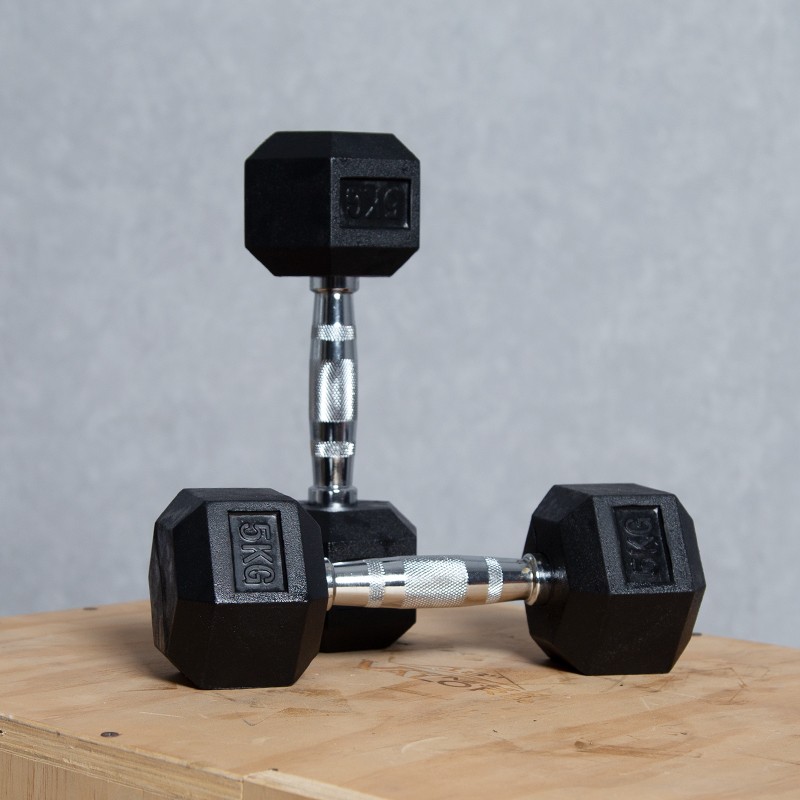Gym Hex Hantlar Gummi Encased Massiva viktsatser Sexkantiga Hexa Hantel Set