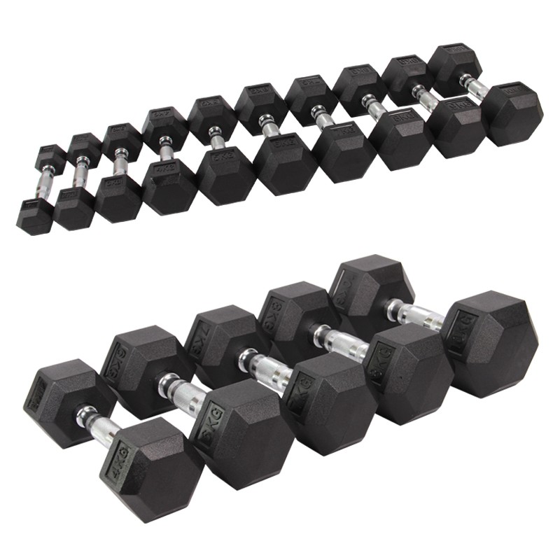 Värt att köpa sportartiklar med sexkantiga dumbomuller Fittness Equipment Rubber Dumbells Body Building Dumbells for Sale