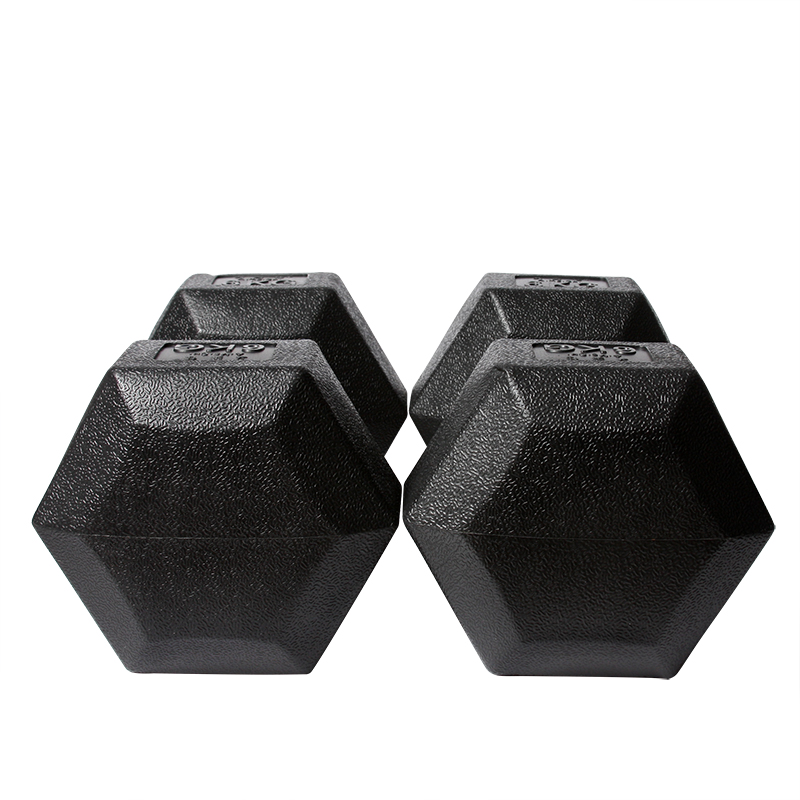 Gummiöverdragen Fast stål Hexagonal Dumbell
