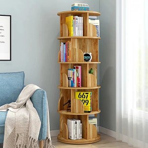 TMJ-2050 Egen Modern Home Wood White Revolving lagringsHolders Racks Roterande Book Shelf