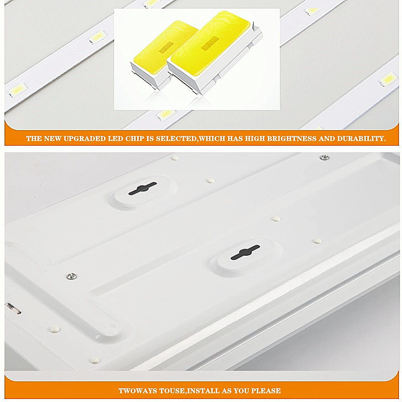 Länkade lysdioder runt Flushmount Light 4ft, LED Shop light for Garage - 500K, ETL och Energy Star certifierade, LED Linear Innoor Lights, LED Ceiling Light