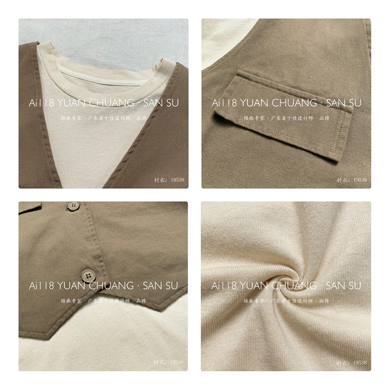 Lös inredning Minimalist Round Collar-stil Stinkad ärmstil Casual Solid Bomull och linne överdimensionerade skräddarsydda 19538 T-skjortor
