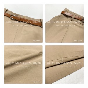 Löst passande design Minimalistisk rak stil Casual Enfärgad bomulls- och linnestorlek anpassad Midikjol 16532