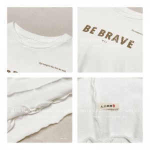 Lös inredning Minimalist Round Collar- stil Stinkad ärmstil Casual Solid Bomull och linne överdimensionerade 12622 Sweatshirts