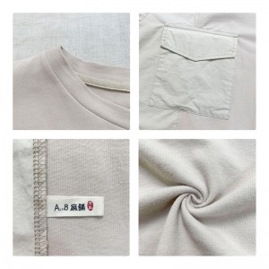 Lös- montering Minimalist Round Collar- stil Stinkad ärmstil Casual Solid Bomull och linne överdimensionerade 12635 Sweatshirts