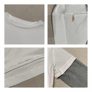 Lös inredning Minimalist Round Collar-stil Stinkad ärmstil Casual Solid Bomull och linne överdimensionerade 12700 Sweatshirts