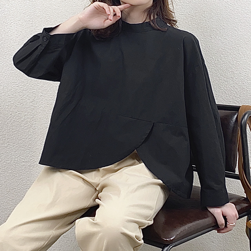 Lös montering Minimalist Stylish Casual Solid färg Stripped Kontrollerad överdimensionerad 17731 Lös Skjorta