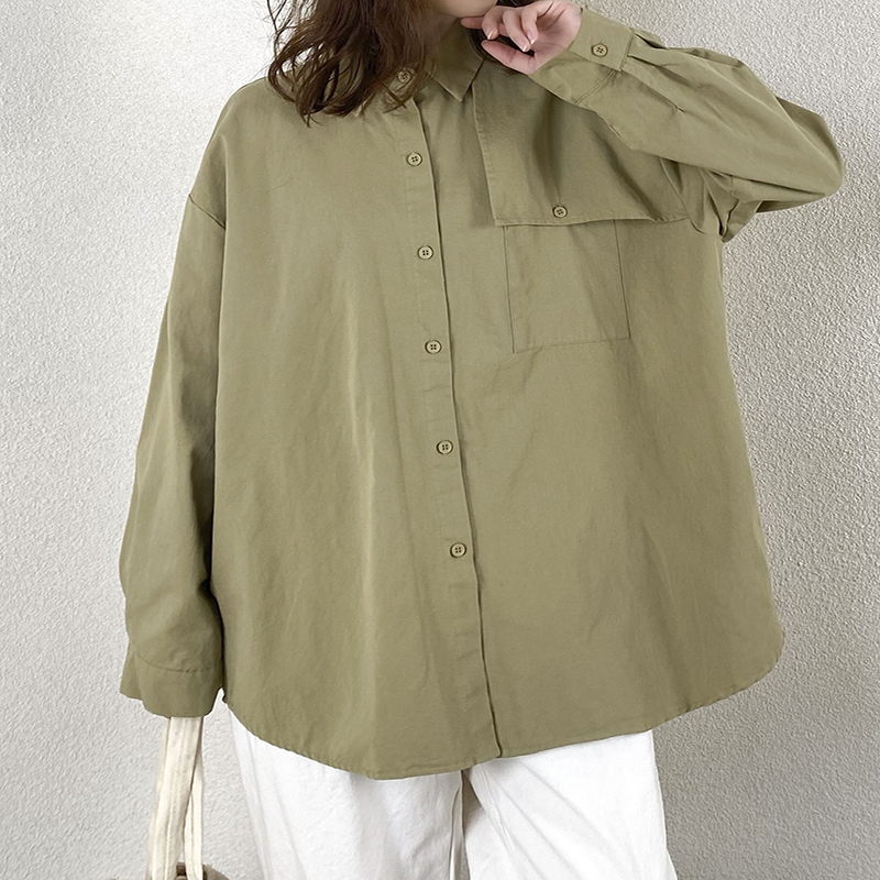 Lös montering Minimalist Stylish Casual Solid färg Stripped Kontrollerad överdimensionerad 17711 Lös Skjorta
