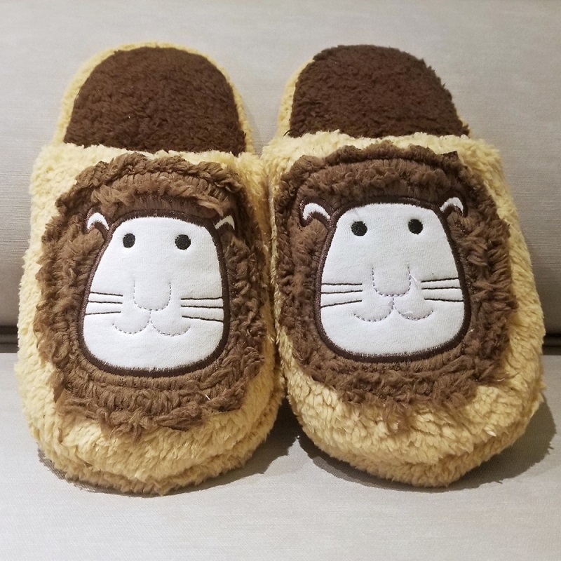 Plush Söta Lion Mul Slippers