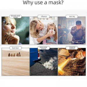 3-faldig svart mask
