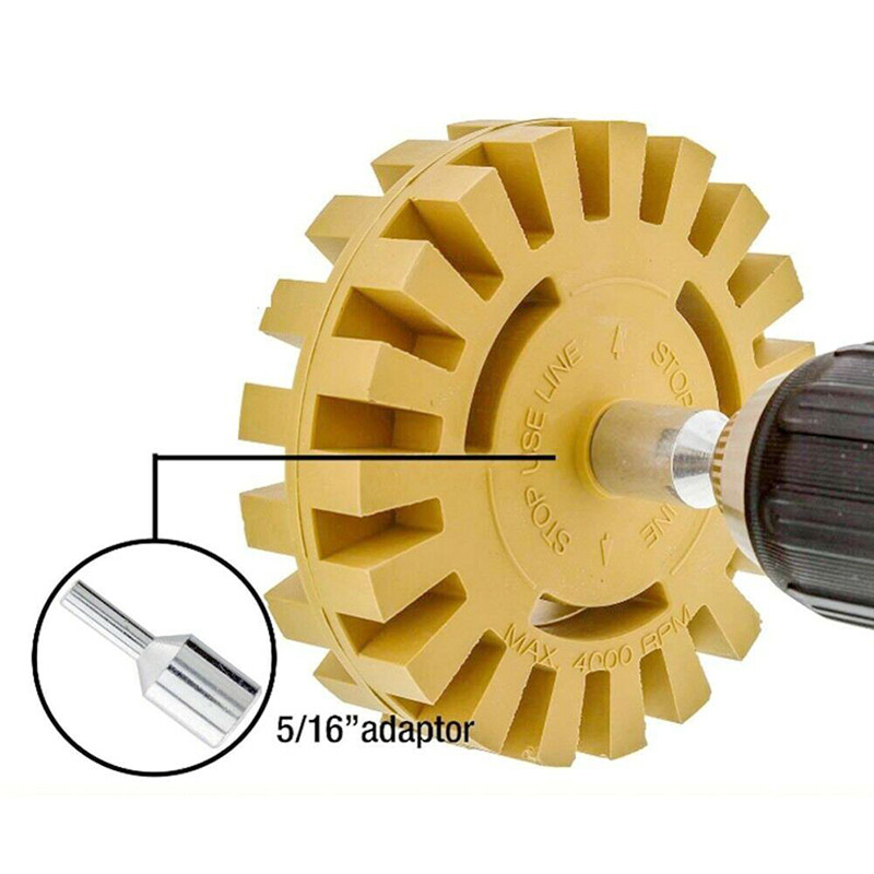 Factory Price Rubber Raderingshjul med Drill Adapter Kit Decal Pinstrive- stickborttagare