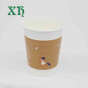 12 oz anpassad dubbelvägg pappersmuggar pappersmugg att gå