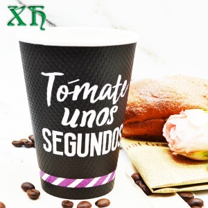 12 oz pappersmugg med krusningsvägg