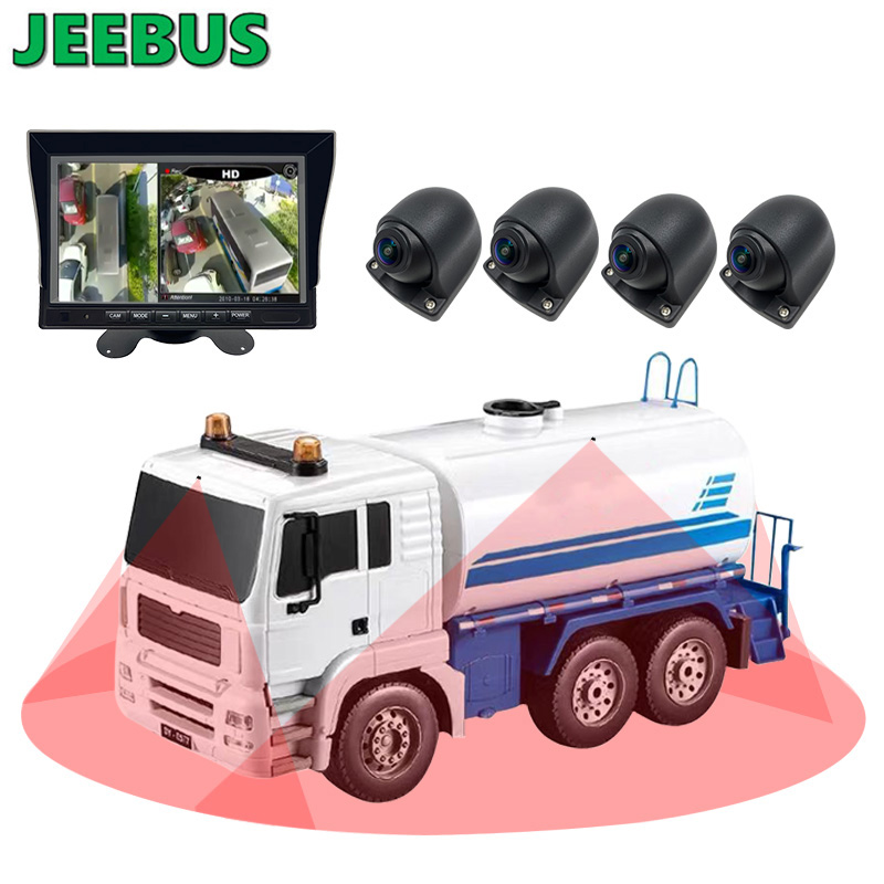 4Way Revser Övervakning 360 graders 3D All Round Bird View Car Camera System med HD DVR