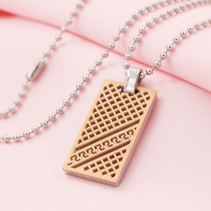 Partihandel rostfritt stål tvåfärgad hängsmyckehalsband