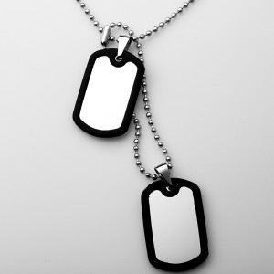 Partihandel rostfritt stål dubbel kisel hund tagg hänge halsband