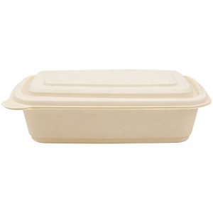 Miljövänlig förpackning snabbmatsförpackning Biologiskt nedbrytbar corn stärkelserektangel takeaway food container