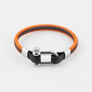 Brade Leather Bracelet Womens Bracelet Stainless Steel Wrestband