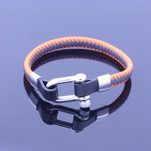 Brade Leather Bracelet Womens Bracelet Stainless Steel Wrestband