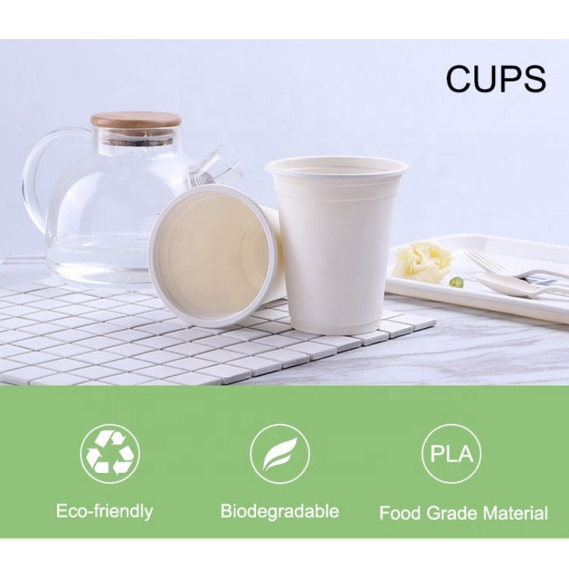 6oz 8oz 11oz kundanpassad, miljövänlig, komposterbar kaffekopp engångs majsstärkelsebägare biologiskt nedbrytbar