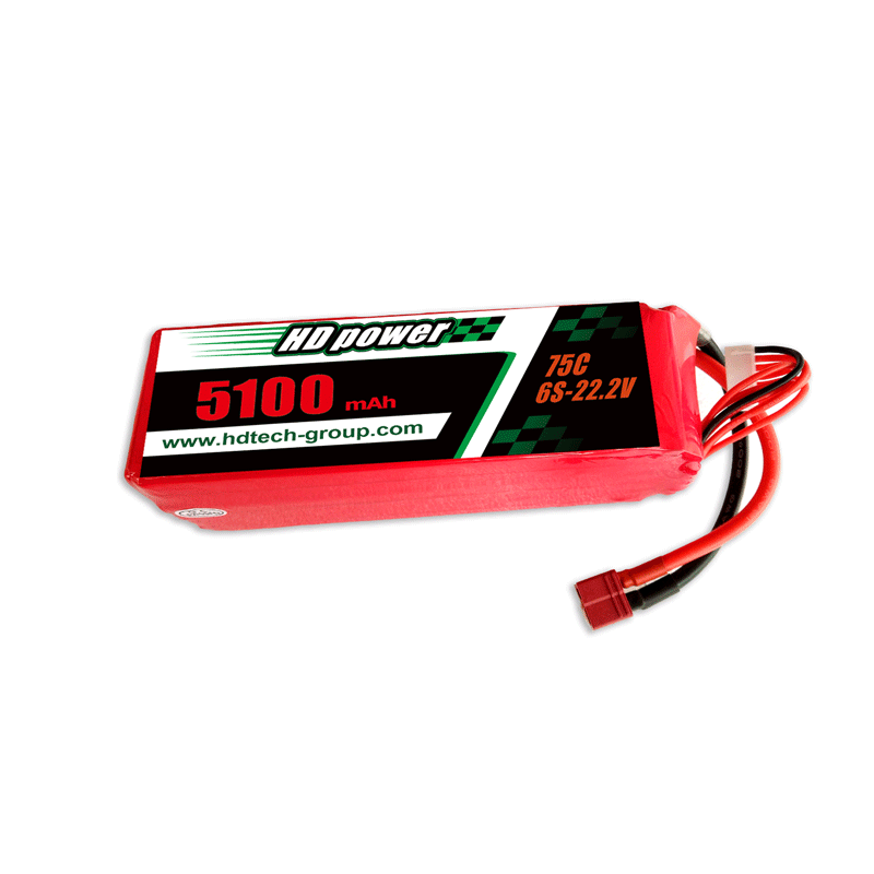 HD POWER 5100mAh 75C 6S 22.2V lipo batteri