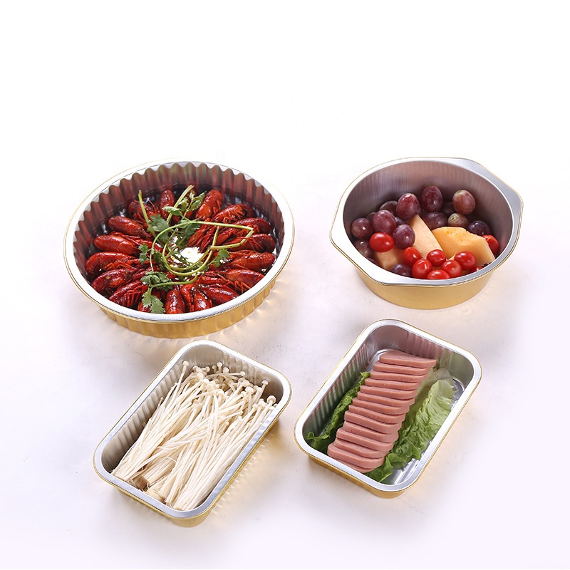 Livsmedelsbehållare Använd aluminiumfolie med lock biologiskt nedbrytbar aluminiumfolie i mikrovågsugn som tar matcontainer lunchlåda