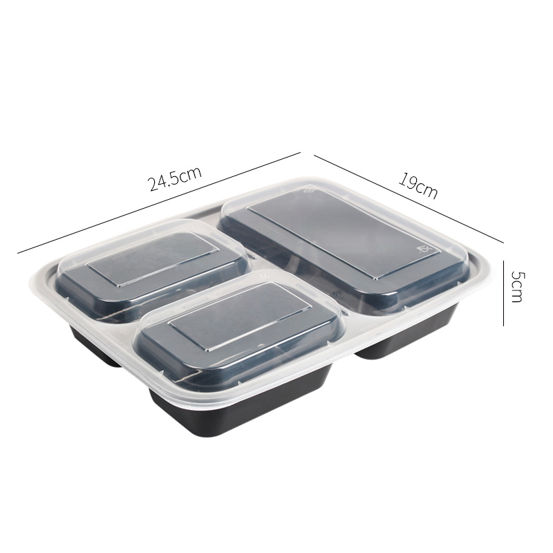 Engångsrunda PP-plastmatleveransbehållare behållare plast Förvaringsförpackning Lunchlåda med lock
