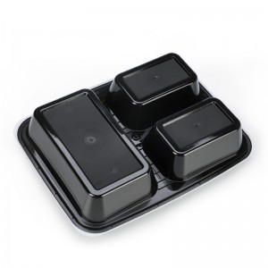 Engångsrunda PP-plastmatleveransbehållare behållare plast Förvaringsförpackning Lunchlåda med lock