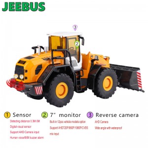 Ingenjörsmaskiner Fordon Radar Parkeringssensorer Detekteringsövervakningssystem Omvänd kamera med 2 ultraljudssensorer Digital display