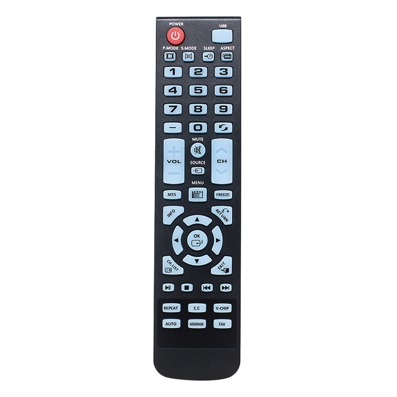 Skräddarsydd trådlös lcd-tv-kontroller multifunktionell Universal LED LCD TV-fjärrkontroll IR-fjärrkontroll