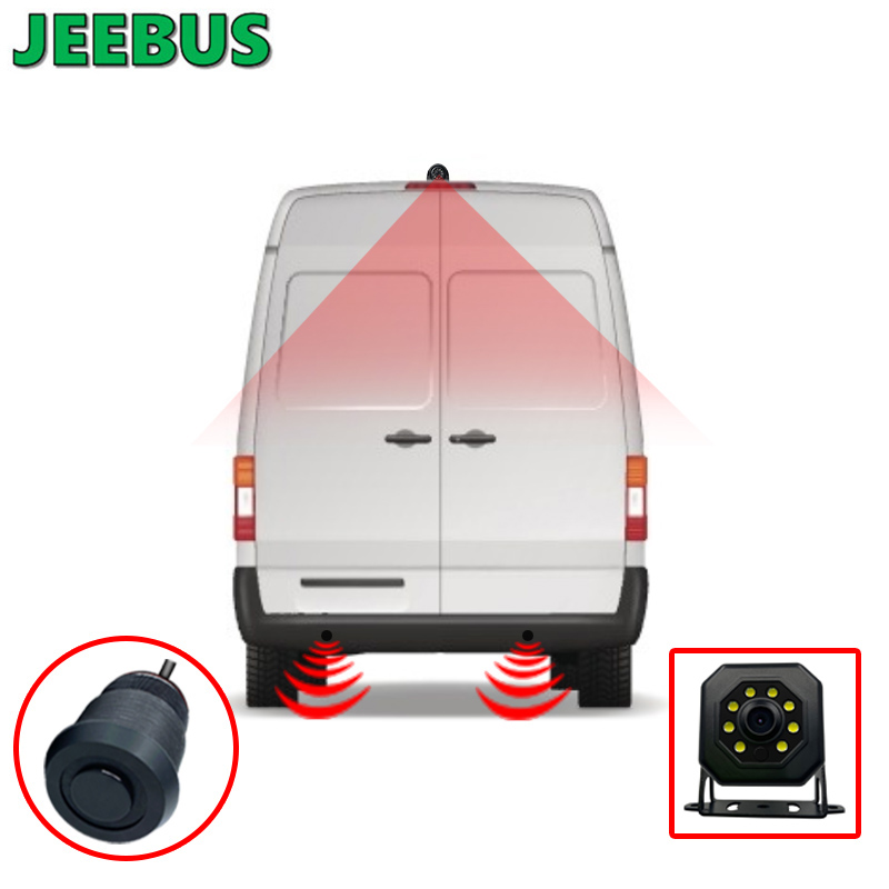 Partihandel Ultraljud Visuell parkering Sensor Monitor System med bakåtkamera Bil Van Camper 8Sensorer Radar Detect Digital Display