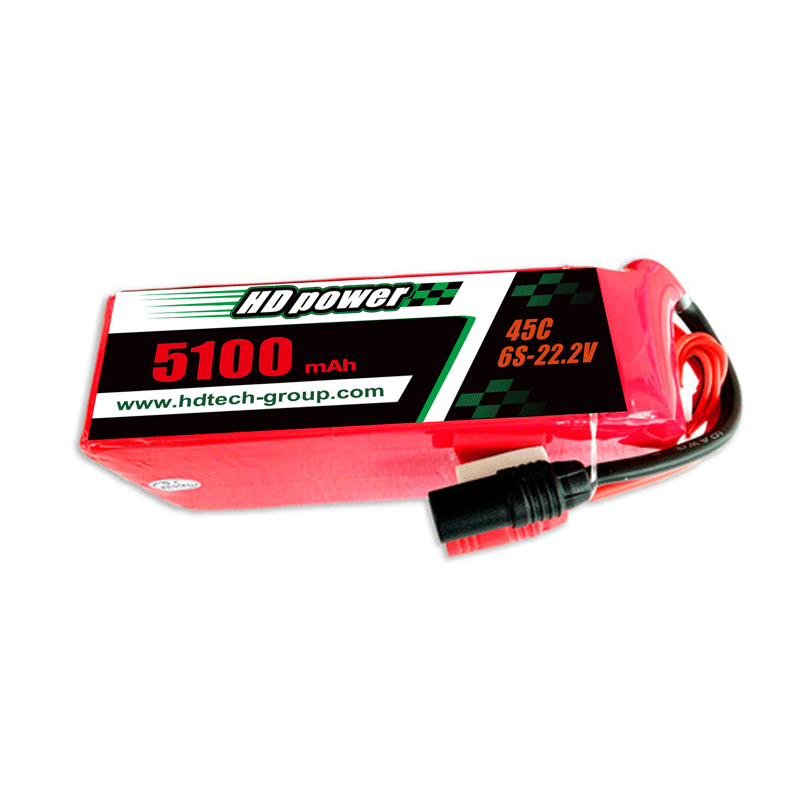 Hd POWER 5100mAh 45C 6S 22.2V lipooperatur