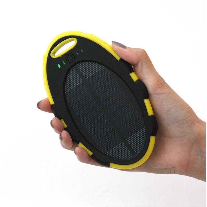 Bärbar solenergibank 4000mAh mobil solenergiladdare dubbla USB-portar