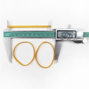 Tillverkare anpassade breddade gummiband gula genomskinliga hög elasticitet seghet industrin jordbruks gummiband