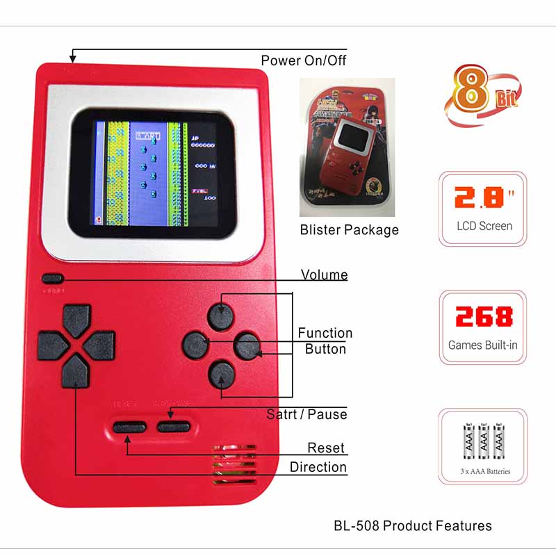 8Bit BL- 508 2\ LCD Handhållt spel